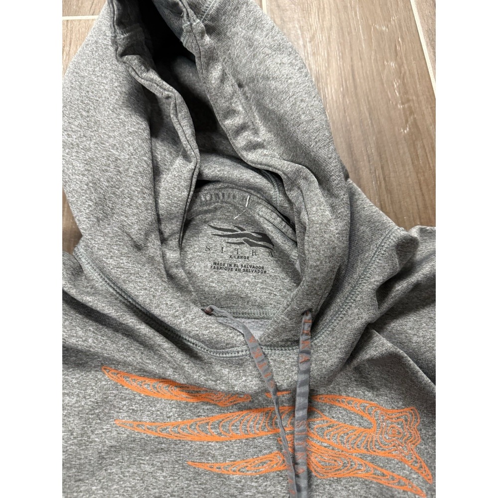 Sitka Hoodie Mens XL Grey Pullover Kangaroo Pocket Logo Outdoor Hunting - Picture 4 of 5